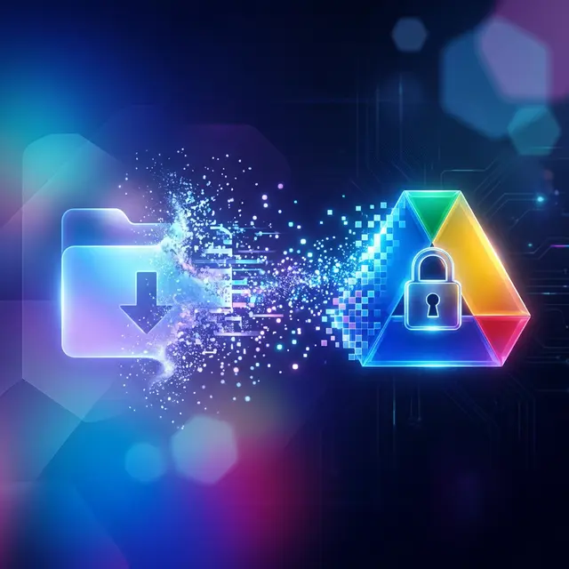 Cinematic visual representing Data Sovereignty: a temporary rented folder dissolving into light next to a permanent, locked Google Drive vault.